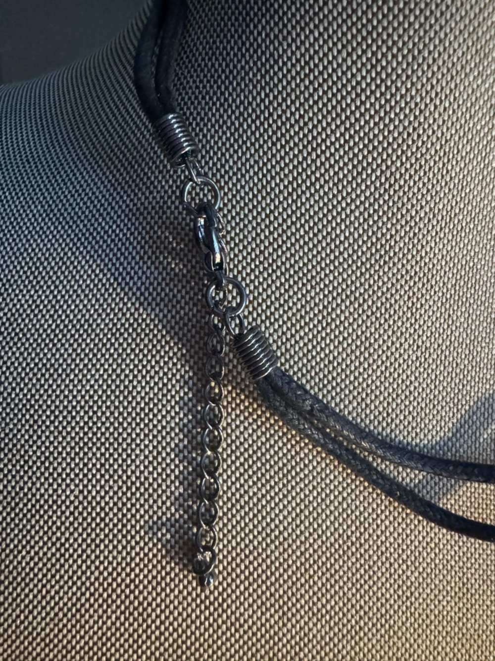 Cross Pendant Necklace with Black Cord - Picture 3 of 3